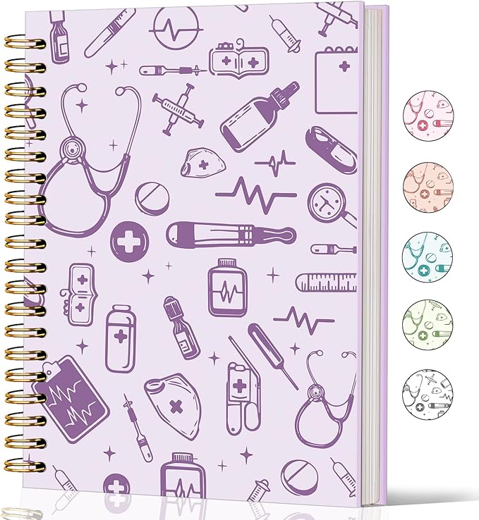 Lacama Labor and Delivery Nurse Gifts, Purple Nurse Notebook Journal, Gifts for Nurses, Christmas Gift, Nursing School Essentials, Notebook for School Office Supplies 5.5x8.3 Inch