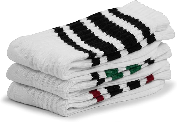 BomKinta Striped Crew Socks Women - Retro Novelty Socks - Stretchy Casual Athletic Cotton Sock Size 5-11
