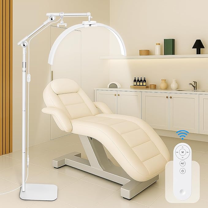 LIONVISON Lash Light for Eyelash Tech: Foldable Half Moon LED Lamp with Phone Holder for Eyelash Extension - Lash Artist Tech Tattoo, Esthetician