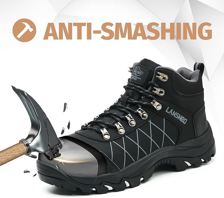 Waterproof Steel Toe Boots for Women Wide Width Non Slip Work Shoes Lightweight Slip Resistant Safety Toe Sneakers Indestructible Construction Composite Toe Footwear