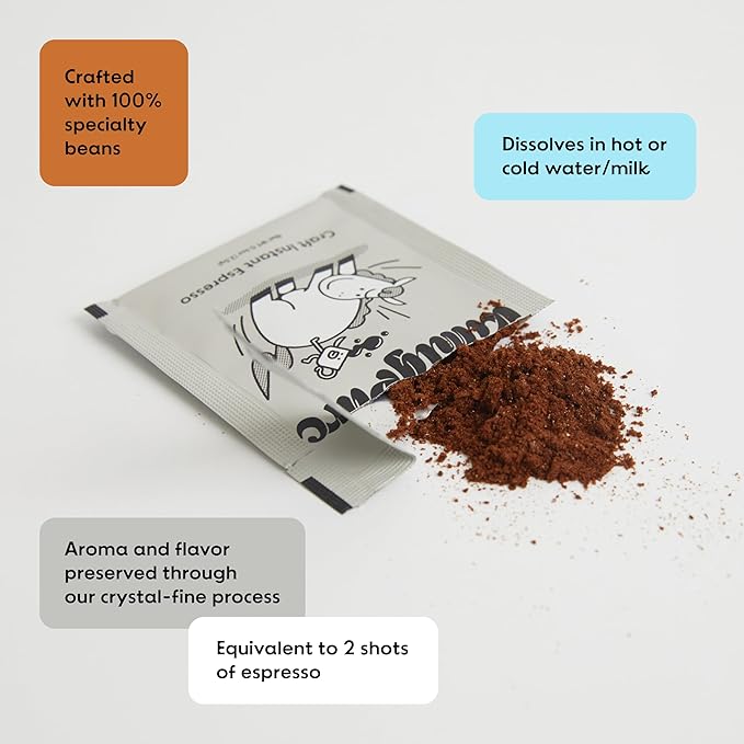 KimlyParc Craft Instant Espresso (10 Packets x 0.1 oz) | Double-Shot Espresso in One Packet | Medium Dark Roast, Sugar-Free | Dissolves in Hot or Cold Water in 3 Seconds | Travel-Friendly Premium Coffee