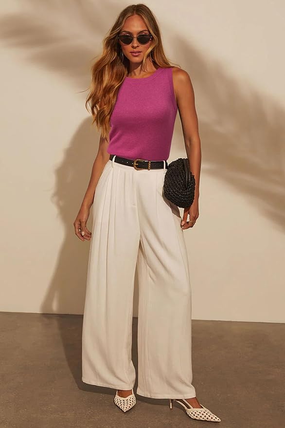 Arach&Cloz Women's Wool Blend Sweaters Non See Through All-Season Business Casual Tank 2026