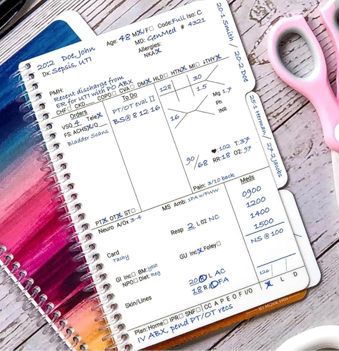 MedSurg & PCU Nurse Reusable Report Book (Simple Lines)
