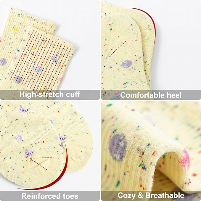 IIG 3-6 Pairs Womens Cute Animal Patterned Funny Novelty Cotton Crew Socks