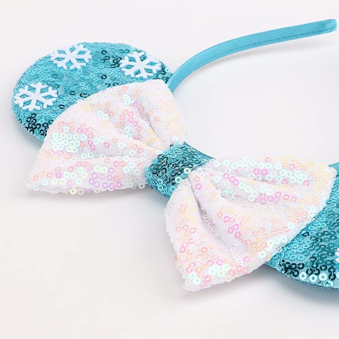 DRESHOW Mouse Ears Bow Headbands Glitter Party Decoration Cosplay Costume for Women