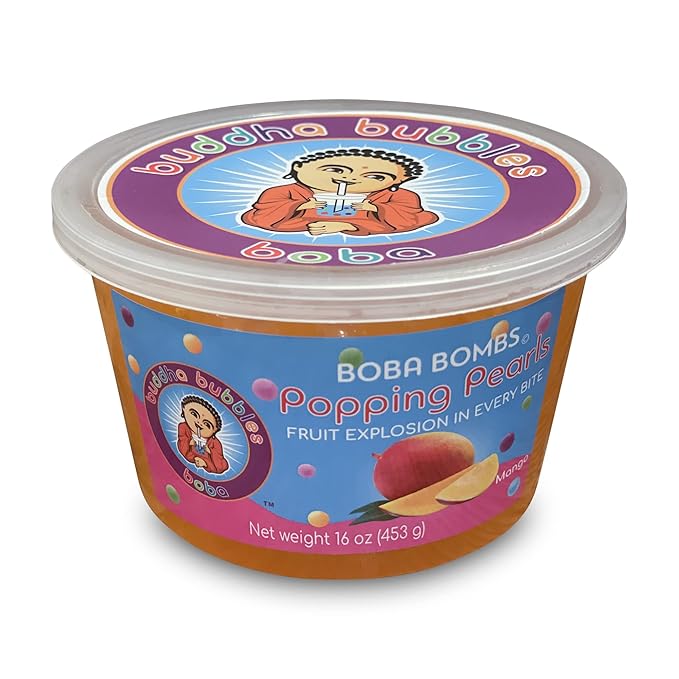 Premium MANGO Fruit Coconut Jelly Dessert Topping by Buddha Bubbles Boba