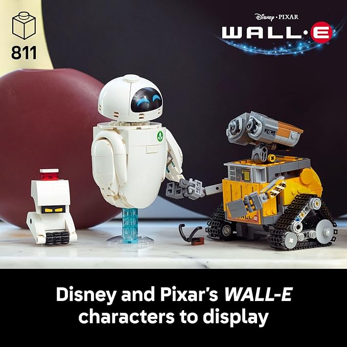 LEGO Disney & Pixar Wall-E & EVE Building Set for Adults, Ages 18+ - Home Office, Book Shelf, or Room Decor for Disney Fans - Gift Ideas for Men & Women - 43279