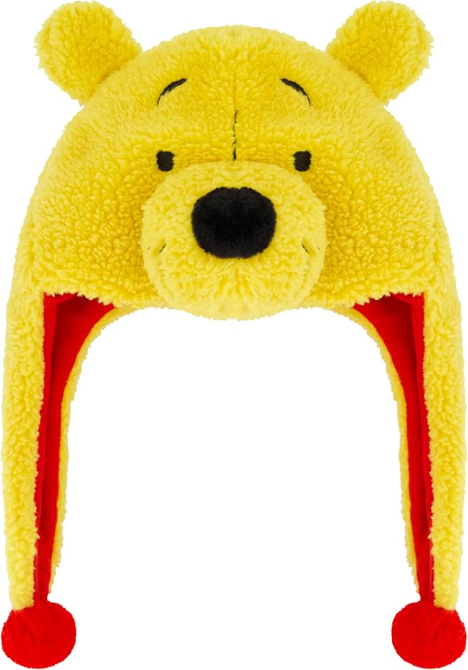 Disney Winnie The Pooh Beanie Hat, Winter Knit Cap with 3D Ears, Yellow