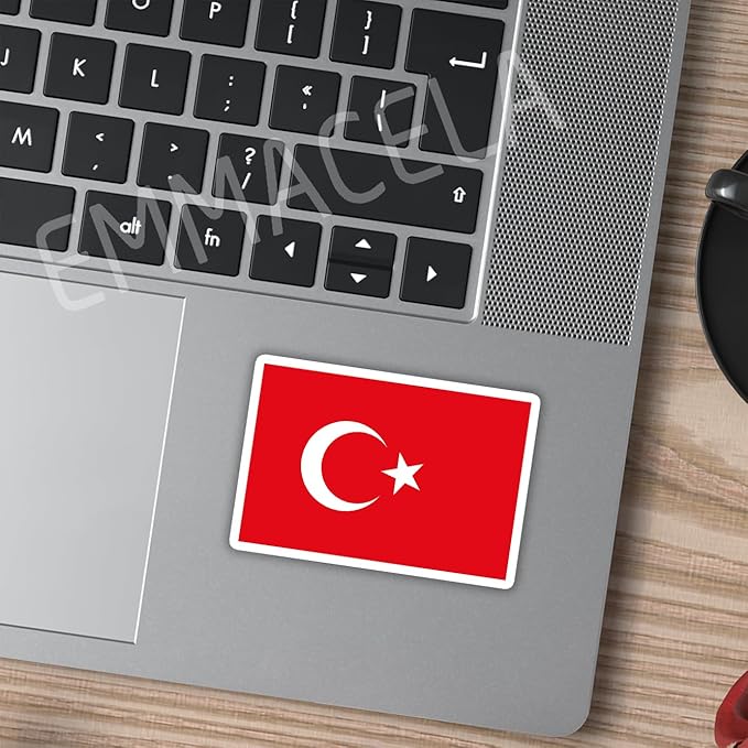 (3PCS) Turkey Flag stickers, Countries Flag Stickers - Waterproof Vinyl Decals For Laptops, Tumblers, Water Bottles, Books, Scrapbooks, Size 3 x 2 Inch