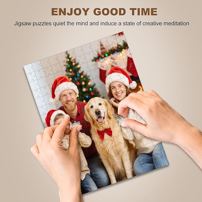 Custom Puzzle from Photos, Personalized Photo Puzzle 200/300/500/1000/1500 Pieces with Picture and Text, Personalized Gifts for Couple Family Wedding Kids Pet (200 PCS-Vertical)