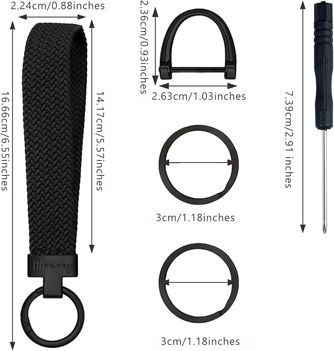 Hovmwey Elastic Wristlet Keychain for Women Men, Cute Car Key Chain, Braided Wrist Strap Lanyard for Keys ID Badges