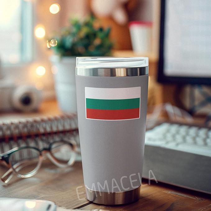 (3PCS) Bulgaria Flag stickers, Countries Flag Stickers - Waterproof Vinyl Decals For Laptops, Tumblers, Water Bottles, Books, Scrapbooks, Size 3 x 1.8