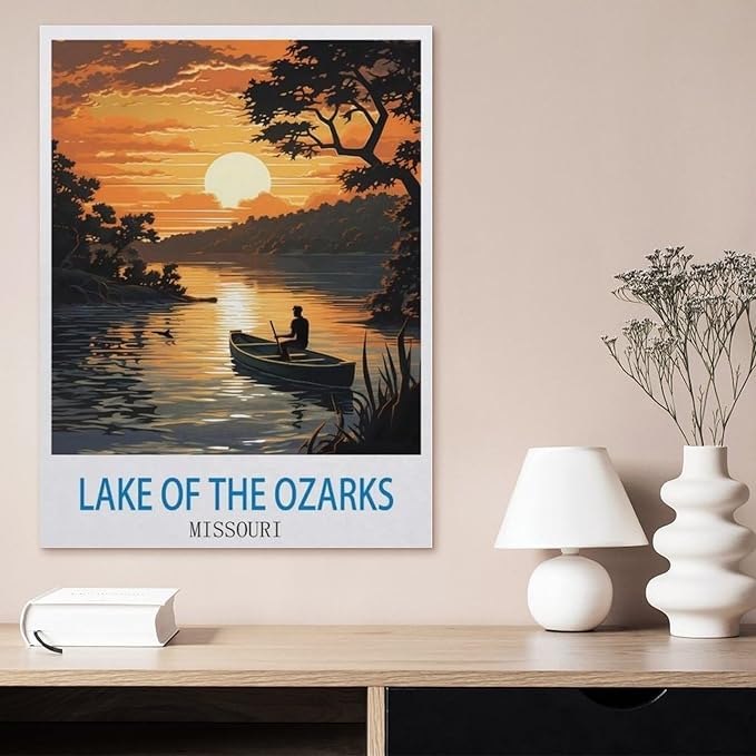 Jigsaw Puzzle 1000 Pieces，Lake of The Ozarks Missouri，Large Family Puzzle Game Artwork for Adults Teens（38x26cm）-CM95