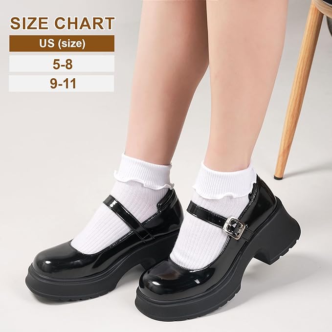 Fall Socks for Women,Halloween Socks for Ruffle Sock Gifts,Frilly Ankle Sock for Maryjane Flats Sneakers
