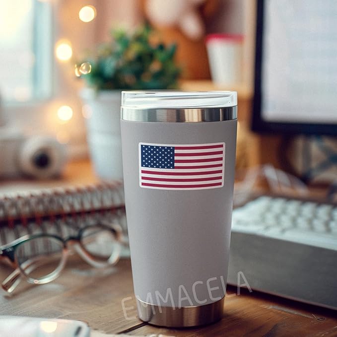 (3PCS) America Flag stickers, Countries Flag Stickers - Waterproof Vinyl Decals For Laptops, Tumblers, Water Bottles, Books, Scrapbooks, Size 3 x 1.7 Inch