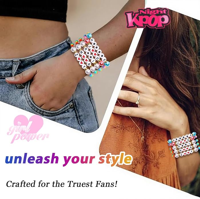 AICase for Korea-Pop Merch Toys Gifts Doll Cosplay Outfit Costume 5 Pcs Stackable Stretch Friendship Beaded K_Pop Bracelets Merchandise Jewelry Gifts for Fans Women Christmas Stocking