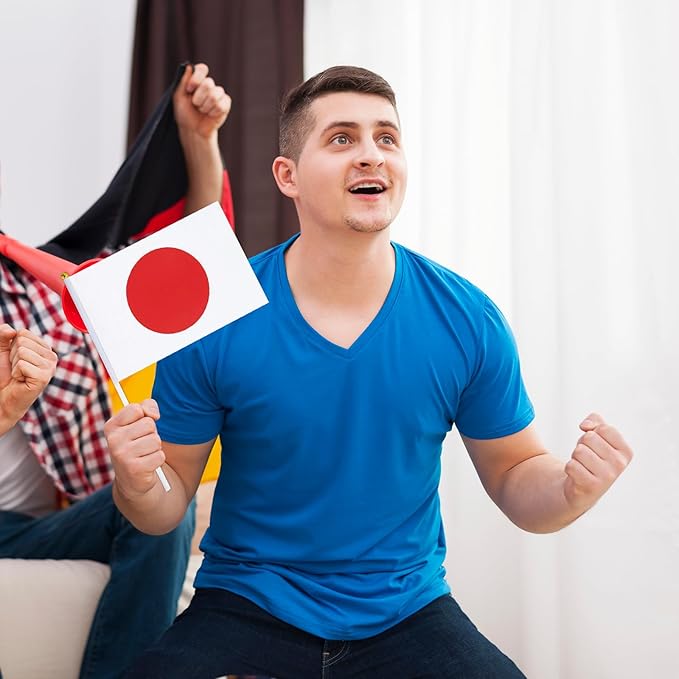 Japan Flag Small Japanese Flag 12 Pack Mini Hand Held Japanese Flags on Sticks for Party Parades Sports Events Patriotic Holiday Decorations