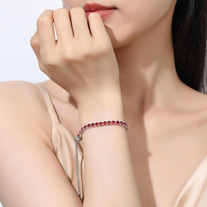 kai bao city 4pcs Set large size Zirconia Flower Pendant Necklace Earrings Ring Tennis Bracelet Set Silver Crystal Fashion Adjustable Jewelry for Women Wife Party Prom Wedding Gifts