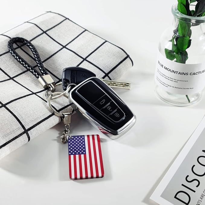 QQSD South Korea Flag Keychain South Korean Key Ring, 2 Pack