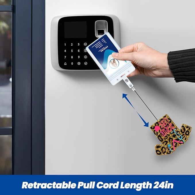 Leopard Scrub Life Funny Badge Reel, Cute Retractable ID Card Badge Holder, Name Tag Hospital Badge Clip for ICU RN LPN CNA MA ER Night Shift Nurse Nursing Student OB/GYN RAD L&D Doctor, Nurse Gifts