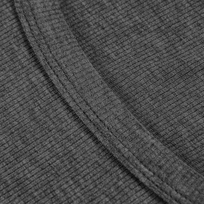 Roselux Womens Long Sleeve Stretch Crewneck Ribbed T-Shirt Fitted Casual Basic Tops