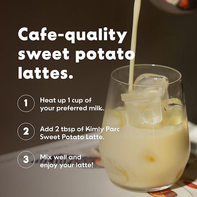 KimlyParc Real Sweet Potato Latte Mix, 10 oz | Allulose-Sweetened, Vegan & Caffeine-Free Korean Goguma Latte Powder | Plant-Based, Gluten-Free Drink