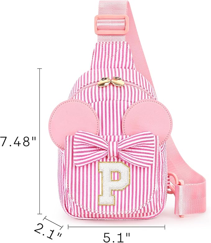 mibasies Initial Sling Bag for Girls, 4 Year Old Girl Birthday Gifts, Letter P