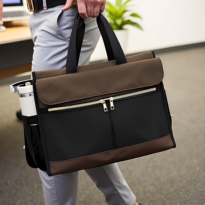 Laptop Bag for Women - 15.6 Inch Tote Work Bag with Compartments Nurse Teacher Bag Large Lightweight Office Handbag
