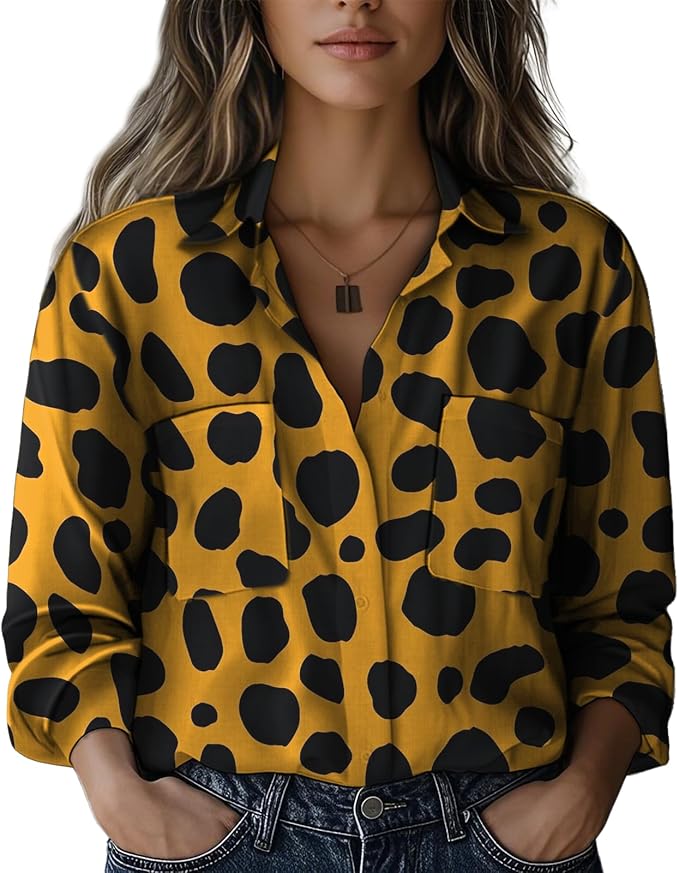 Boho Shirts for Women Vintage Graphic Casual Lightweight Long Sleeve Dressy Gauze V Neck Oversized Beach Top