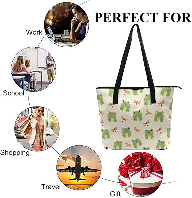 Fashion Leather Tote Bag Travel Work Daily Essentials Handbag Unisex Handbag