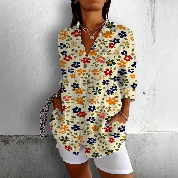 Fashion Summer Shirts V Neck Japanese Art Vintage Floral Graphic Button Down Trendy Hawaiian Holiday Outfits