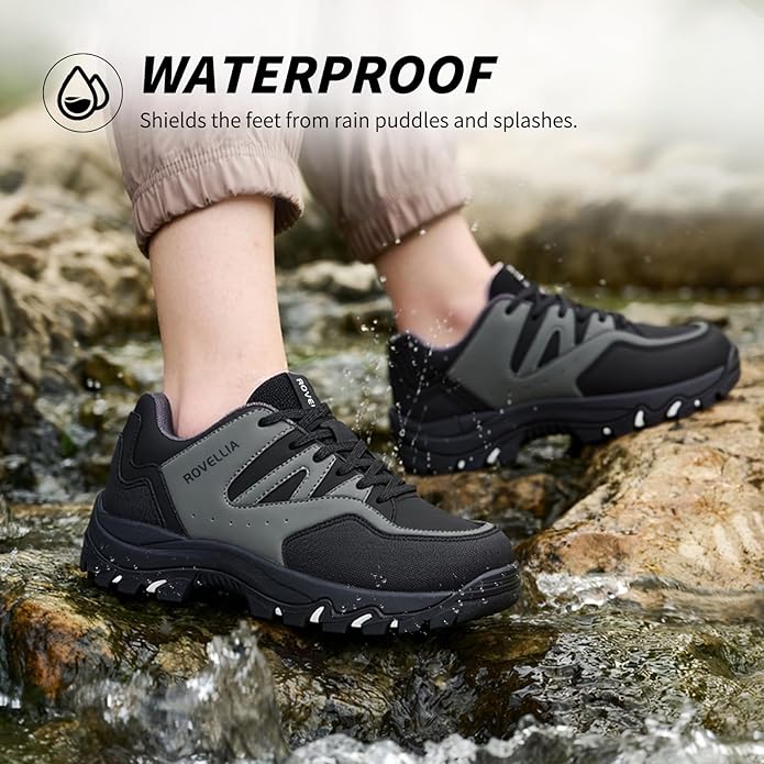 Waterproof Hiking Shoes Women Fashion Sneakers Tennis Walking Shoes Non-Slip Grip Ankle Support, Durable Comfort for Trekking, Trail Running, and Outdoor Adventures