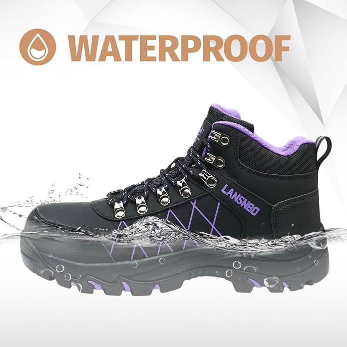 Waterproof Steel Toe Boots for Women Wide Width Non Slip Work Shoes Lightweight Slip Resistant Safety Toe Sneakers Indestructible Construction Composite Toe Footwear