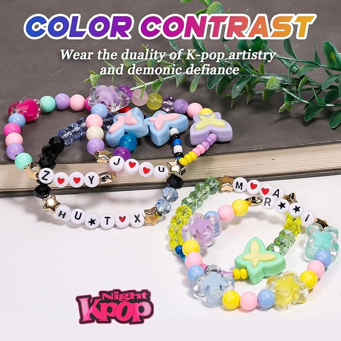 AICase for Korea-Pop Merch Toys Gifts Doll Cosplay Outfit Costume 5 Pcs Stackable Stretch Friendship Beaded K_Pop Bracelets Merchandise Jewelry Gifts for Fans Women Christmas Stocking
