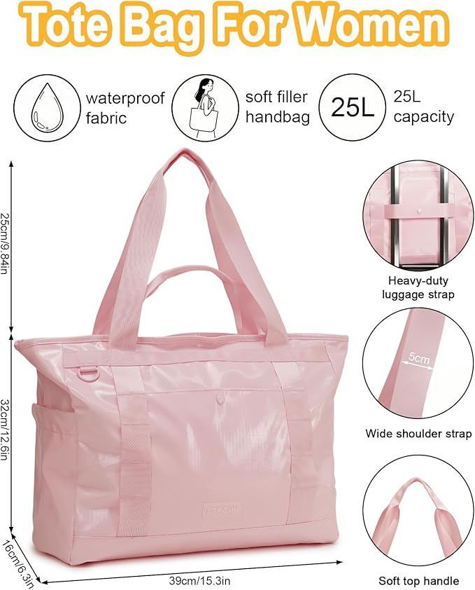 Tote Bag for Women, Lightweight Beach Bag with Laptop Pocket for Teacher Nurse, Travel Shoulder Handbag for College