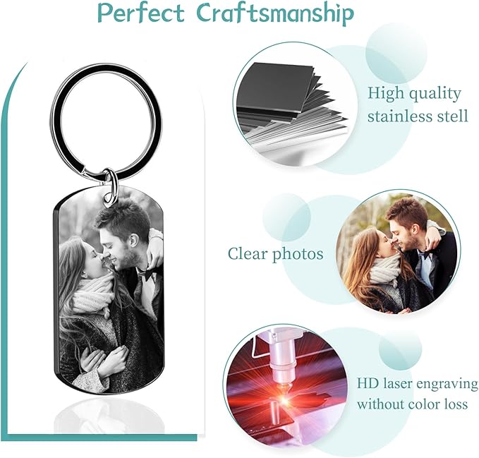 KBPTM Customized Double Sided Keychain - Personalized Engraved Text/Number/Name Keychain, Custom Key chain Gift for Boyfriend