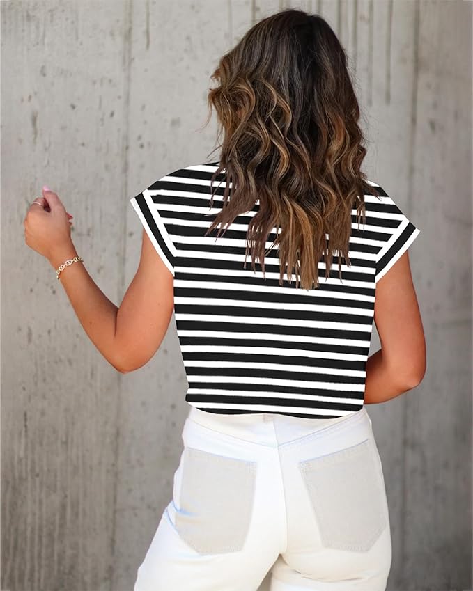 Tankaneo Womens Short Sleeve Cropped T-Shirts Summer Rolled Dolman Sleeve Crop Tops Casual Round Neck Solid Short Basic Tees