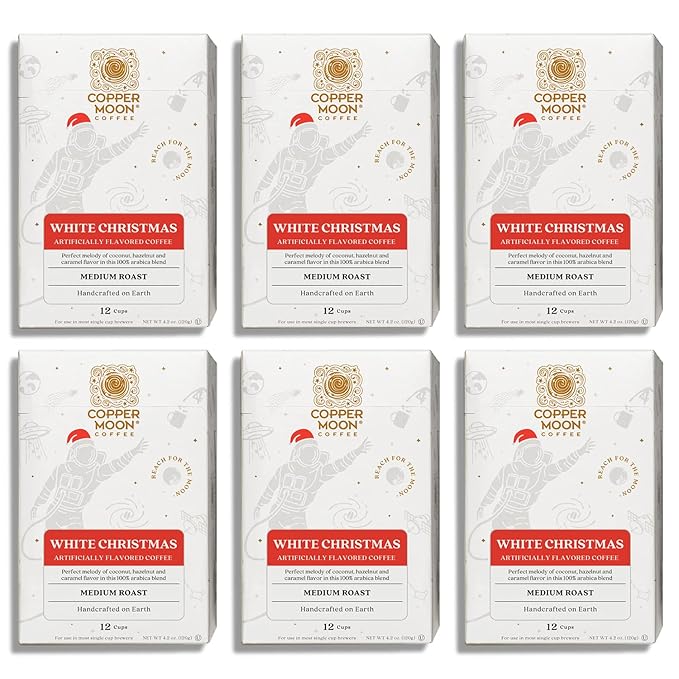 Copper Moon Single Serve Coffee Pods for Keurig K-Cup Brewers, Medium Roast, White Christmas Blend, 72 Count