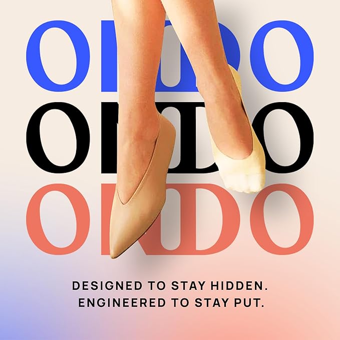 ONDO Low-Cut No Show Socks - Invisible in Flats & Loafers - Cotton & Aqua-X Nylon - No-Slip Fit for Men and Women - 4 Pack
