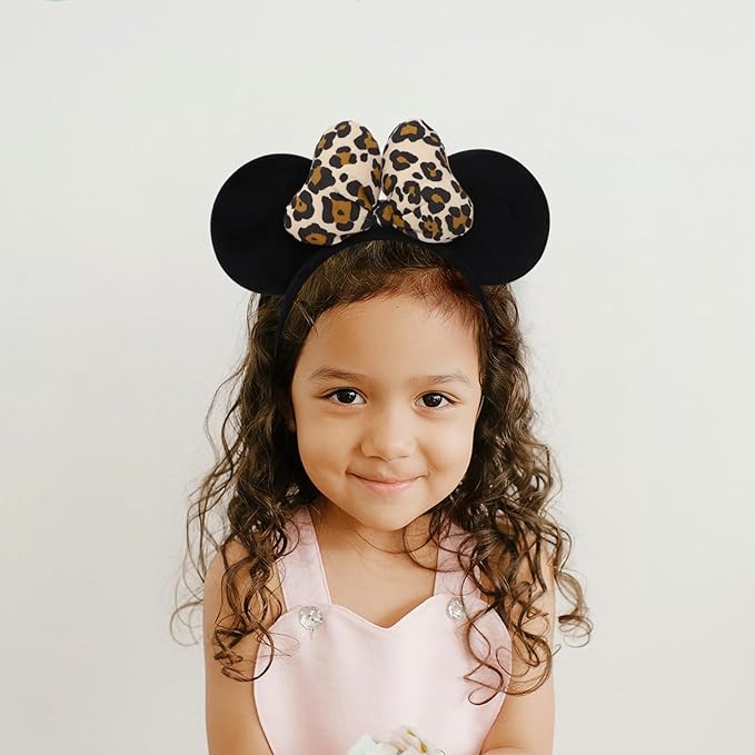 ODOCARE Handmade Mouse Ears Headband for Women and Ladies, Polka Dot Bow Minnie Ears Costume Accessories