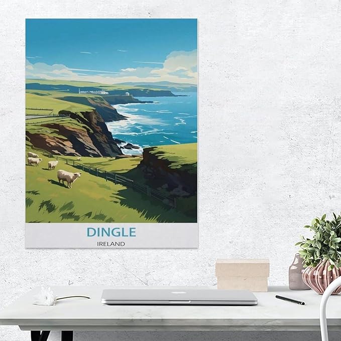Dingle Ireland Vintage Travel Poster，Jigsaws Puzzles 1000 Pieces Classic Jigsaws Educational Games Toys，Best Gift for Adults and Kids（50x70cm）-BH30