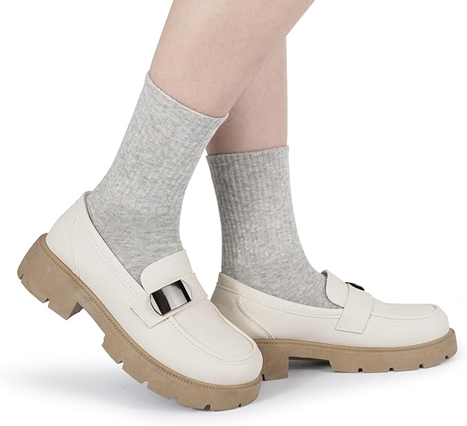 BomKinta Women Casual Calf Socks - Cute Cotton Crew Socks - Soft Above Ankle Sock 6 Pairs Size 5-10