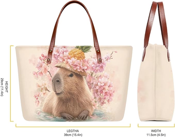 Womens Zip Up Tote Handbag Daisy Print Large Capacity Tote Purse Handbag Big Tote Bag Purse For Work Laptop