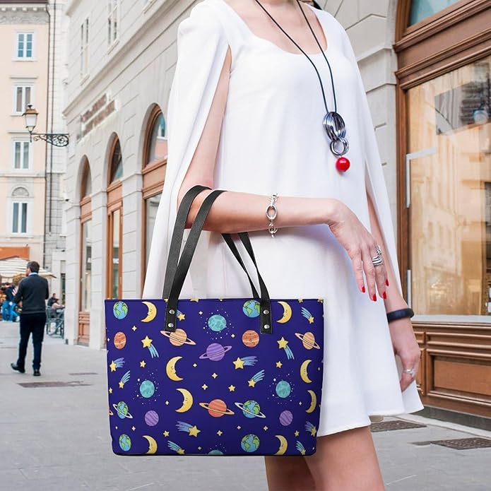 Fashion Leather Tote Bag Travel Work Daily Essentials Handbag Unisex Handbag