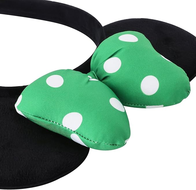 ODOCARE Handmade Mouse Ears Headband for Women and Ladies, Polka Dot Bow Minnie Ears Costume Accessories