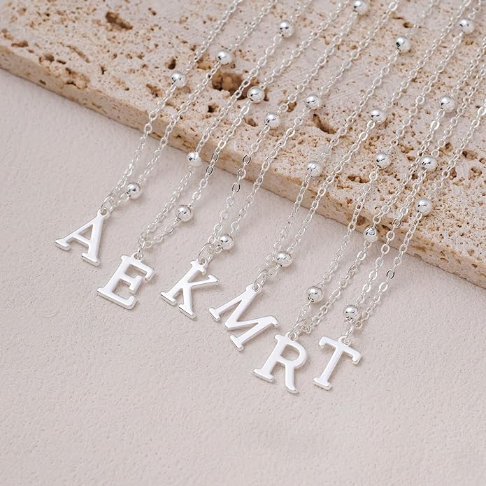 MDIEEL Initial Necklaces for Women Dainty 14k Gold Plated A-Z Letter Pendant Name Necklaces Cute Charm Choker Fashion Accessories Non Tarnish Trendy Jewelry Gift