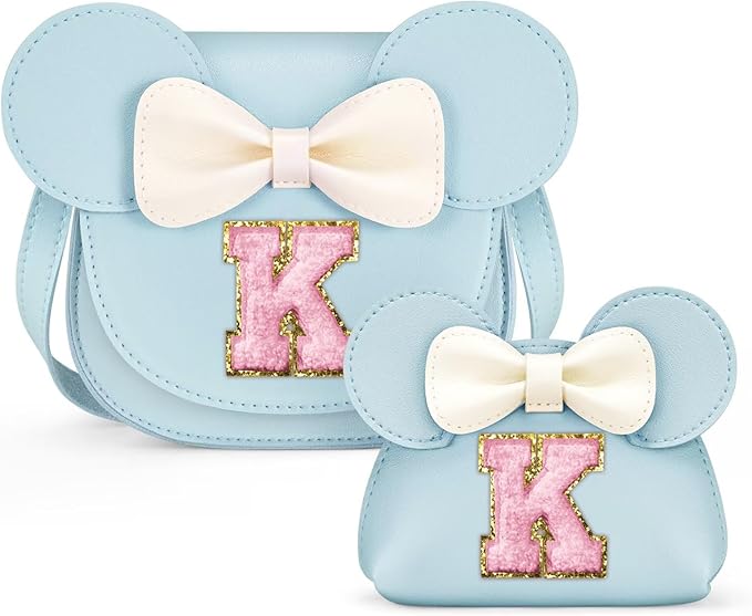 QLOVEA Toddler Purse Gifts for Girls, Little Girl Purse Kids Wallet Crossbody Bag, Birthday Gifts for 3 4 5 6 7 8 Year Old Girl (K, Blue)