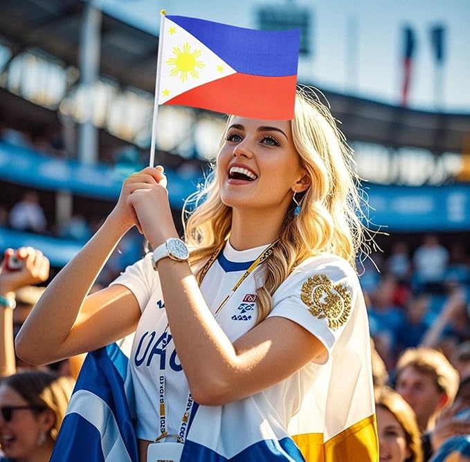 20 Pack Small Philippines Flags on Stick Mini Handheld Filipino Flag for Parades, Independence Day and Patriotic Events 5x8 Inch Durable Weather-Resistant Flags with 12 Inch Sticks(Philippines)