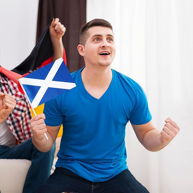 Scotland Flag Small Scottish Flag 12 Pack Mini Hand Held Scottish Flags on Sticks for Party Parades Sports Events Patriotic Holiday Decorations