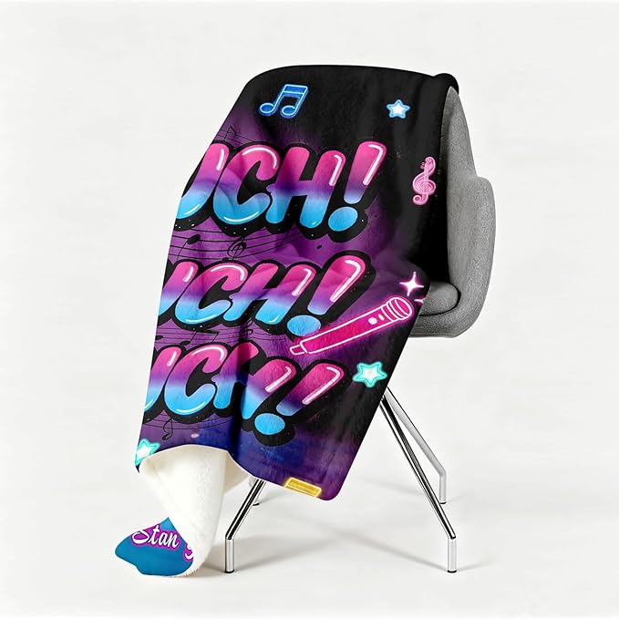 Kpop Couch! Couch! Couch! Gifts Blanket - Ultra-Soft Plush Throw Blanket for Adult, Teen Girls, Music Gifts for Women Friends K-Pop Lovers Merch Stuff, Christmas Birthday Gifts (Black, 80''x60'')